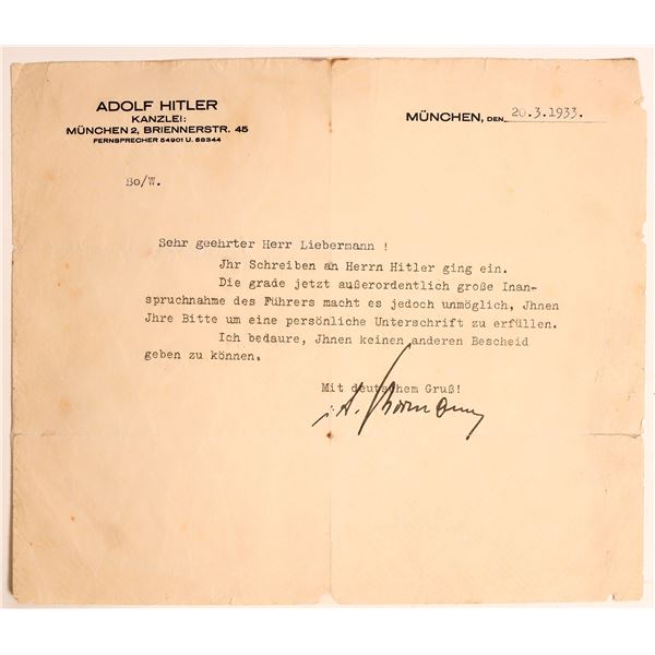 Hitler Secretary, A. Bormann Autograph c1933 [185055]