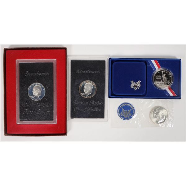 Eisenhower Dollars: Proof & Uncirculated (3)/Liberty Silver Dollar [193986]