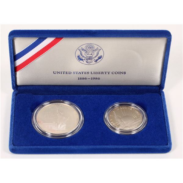 U. S. Liberty Coins: Statue of Liberty Silver Dollar & Half [193804]