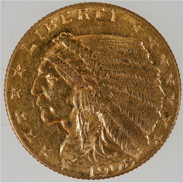 U.S. $2 1/2 Indian Head Gold Piece: 1908 [193817]