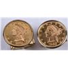 Image 3 : U. S. $5 Liberty Head Gold Cuff Links and Tie Bar [193822]