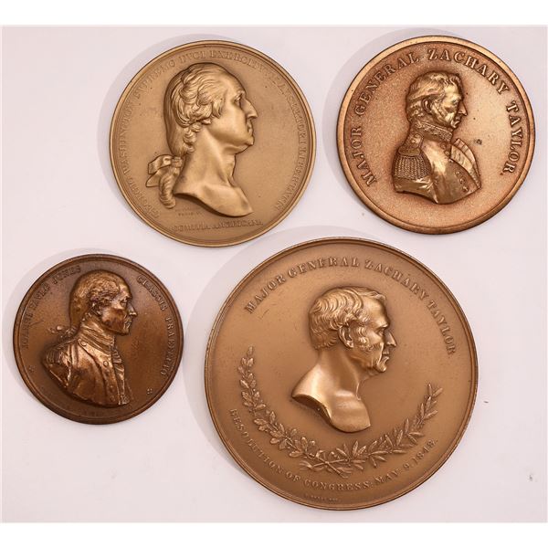 Modern U.S. Large Yellow Bronze Military Themed Medals (4) [155132]