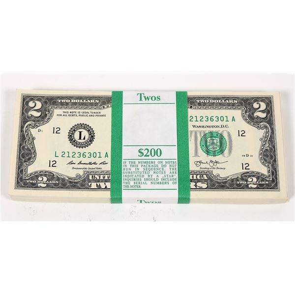 $2 Bills: Crisp Uncirculated Pack (100) [193814]