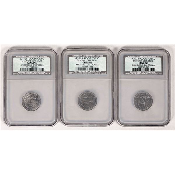 Shapiro's Dept. Store Tokens (3) [192135]