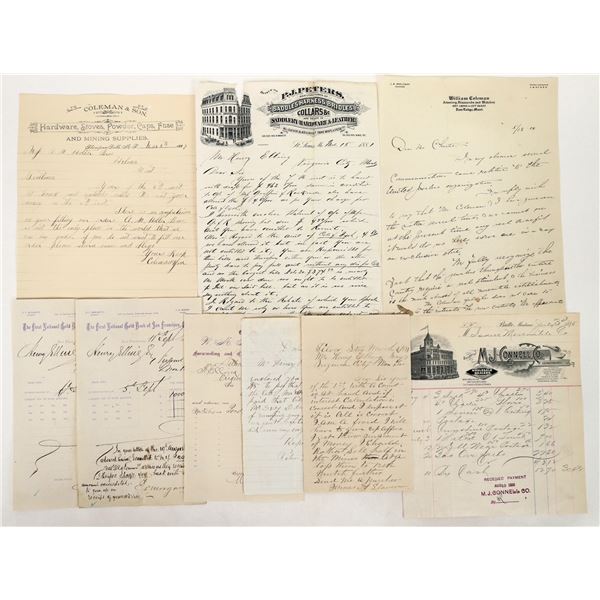 Montana Letterheads and Billheads, 9, 1870's-1914 [193684]
