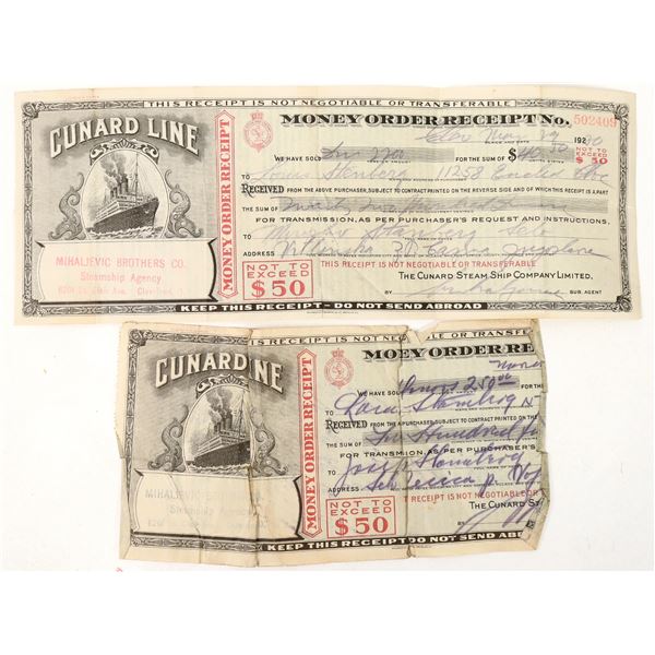 Cunard Line Money Order Receipt, Rare, 1930 [193709]