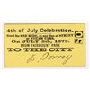 Image 1 : Fairmount Park Steam Car Ticket: July 5th, 1875 [193598]
