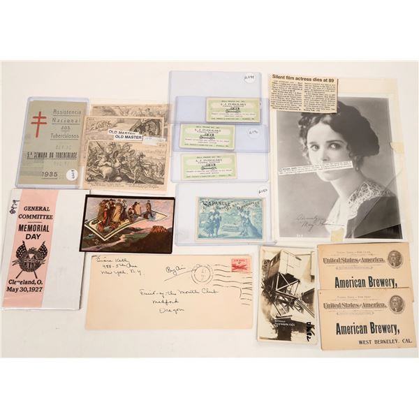 MISCELLANEOUS EPHEMERA LOT [190141]