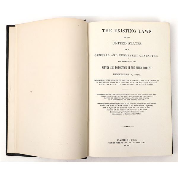 Existing Land Laws 1880, 1884 Edition [193754]