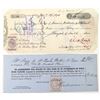 Image 1 : British Adhesive Stamps on Checks Pair [193703]