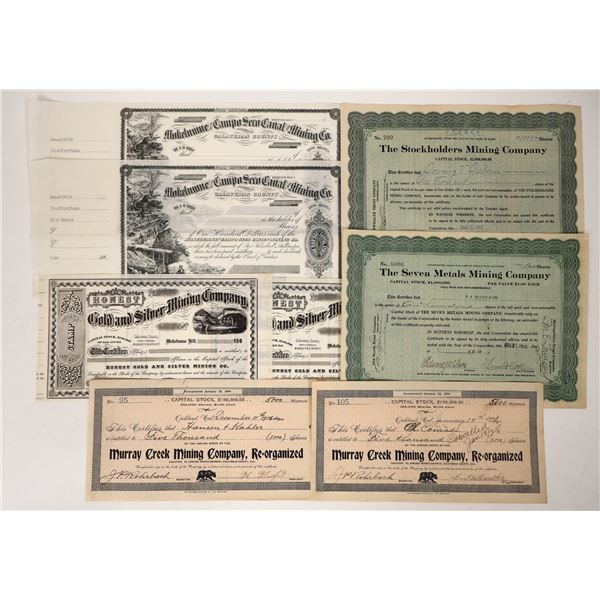Calaveras Mining Stock Certs (8) [192970]