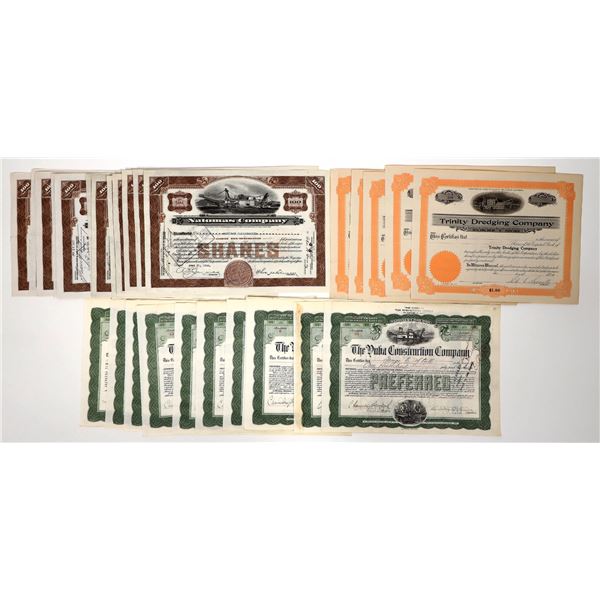 California Dredging Company Stock Certs (33) [192713]
