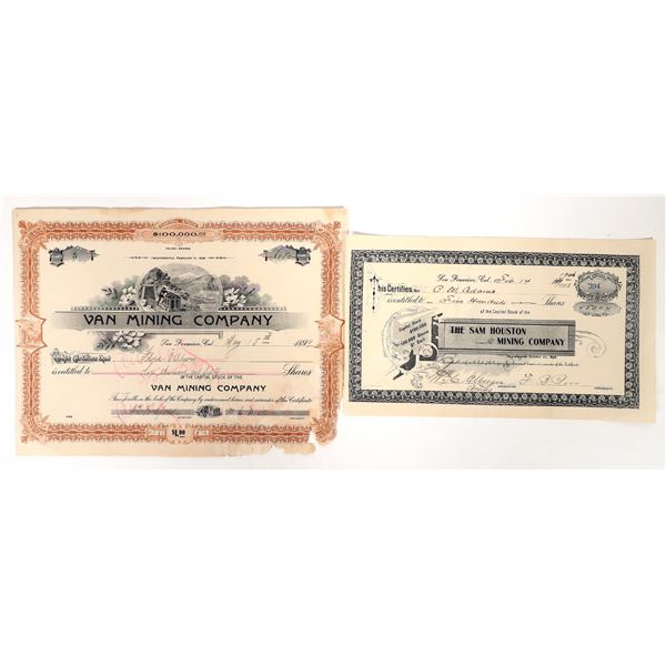 California Mining Stock Pair, 1899-1903 [190775]