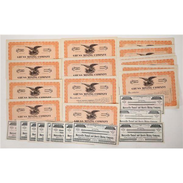 Unissued CA Stocks Group, c.1880s-1920s [191914]
