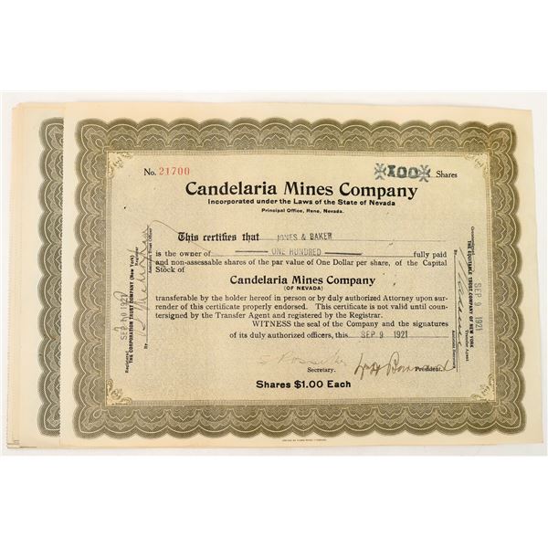 Candelaria Mines Stocks, 6, 1920-23 [193775]