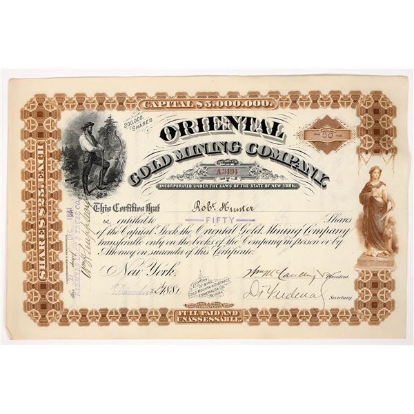 Oriental Gold Mining Stocks, 1881 [193884]
