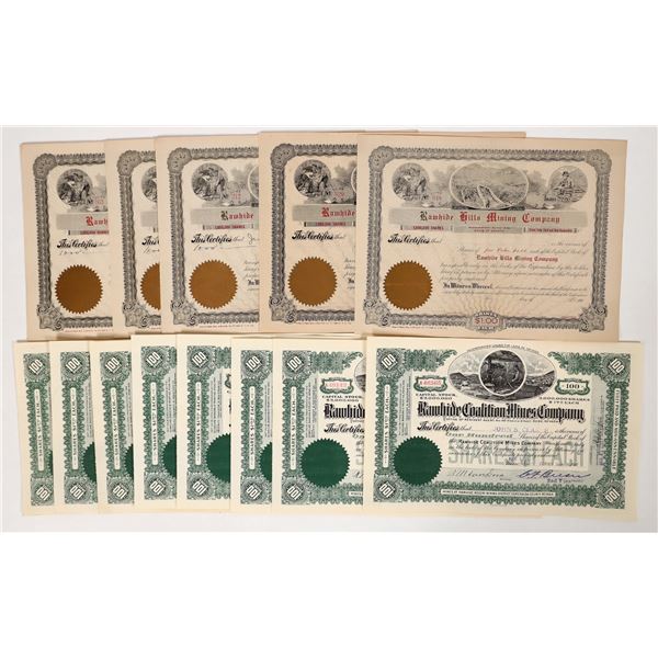 Rawhide Mining Stocks, 2 Different, 13 Total [193886]