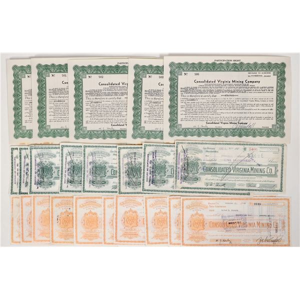 Cons. Virginia Mining Stocks, 3 Different, 25 Total [193950]