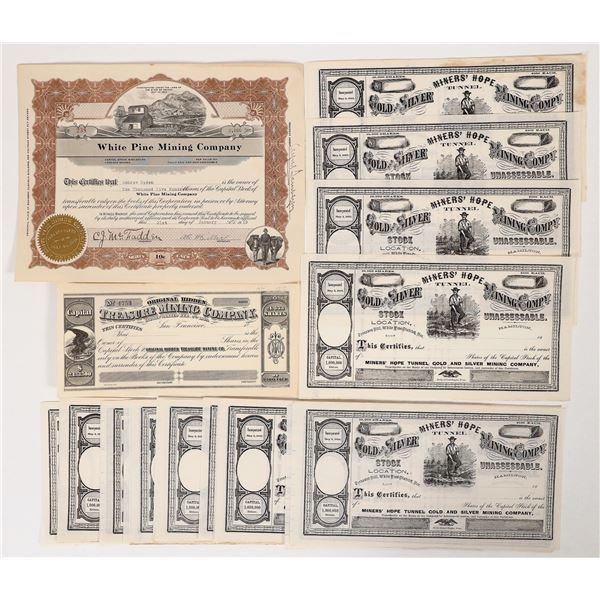 White Pine Mining Stocks, 2 Different, 24 Total [193887]