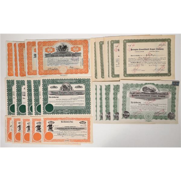Yerington Mining Stocks, 5 Different, 25 Total [193889]