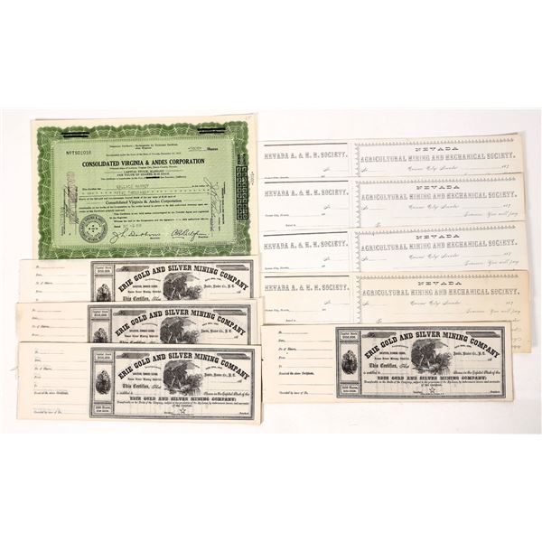 Nevada Mining Stock Group, 3 Different, 26 Total [191495]