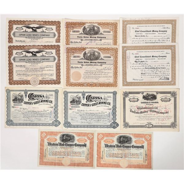 Tintic Stock Collection, 6 Different, 11 Total [193921]