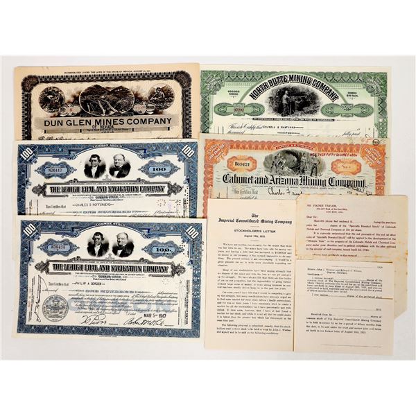 Miscellaneous Mining Stocks from Nevada, Pennsylvania, Montana, and Arizona (5)  [191724]