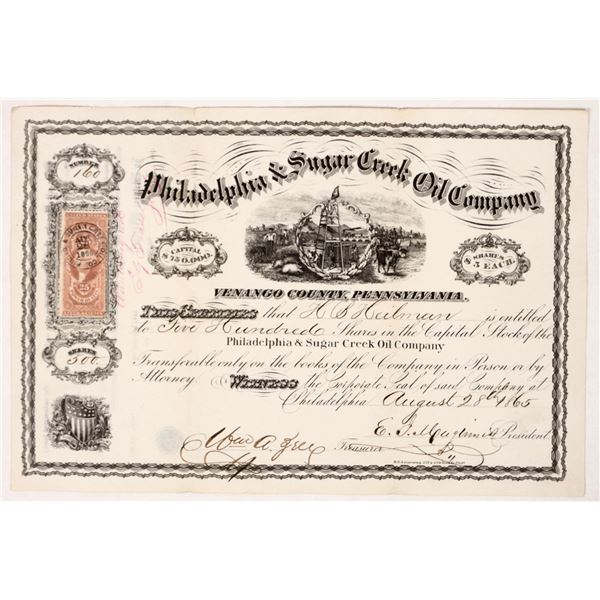 Civil War-Era Philadelphia & Sugar Creek Oil Stock [192019]