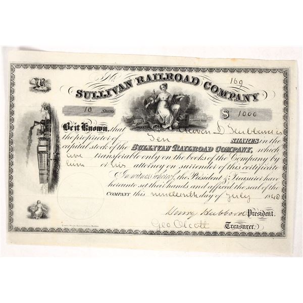 Sullivan Railroad Stock, 1848 [191680]