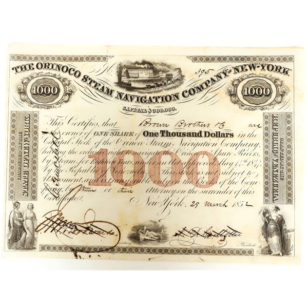 Orinoco Steam Navigation of New York Stock, 1852 [190954]