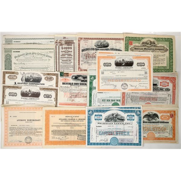 Steamer & Shipping Stocks, 15 Different with Dupes [191143]