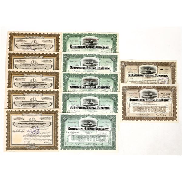 Submarine Signal & Intl. Code Machine Stocks, 10 Total [191193]