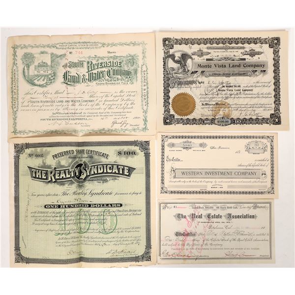 California Land development Stock Certificates (5) [192703]