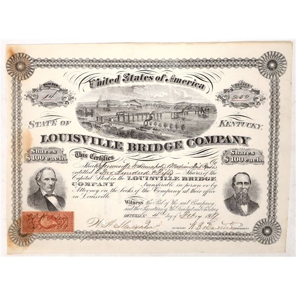 Louisville Bridge Co. Stock, 1869 [192737]