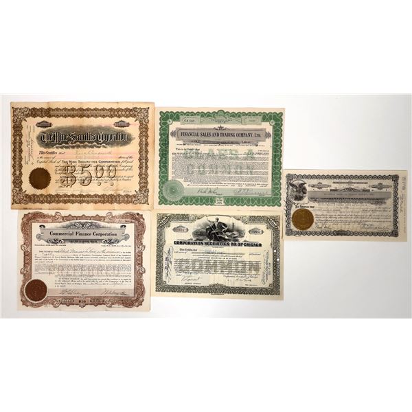 Securities Company Stock Certificates (5) [192502]