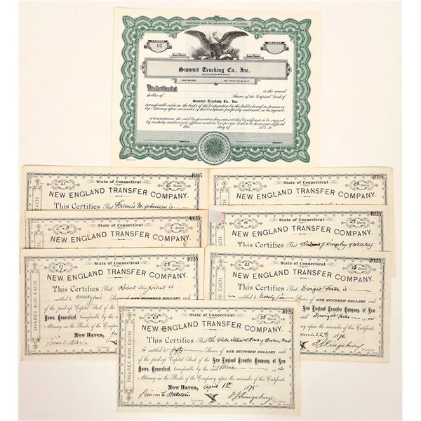 Stocks - Express, Drayage (8) c1876-19XX [191070]