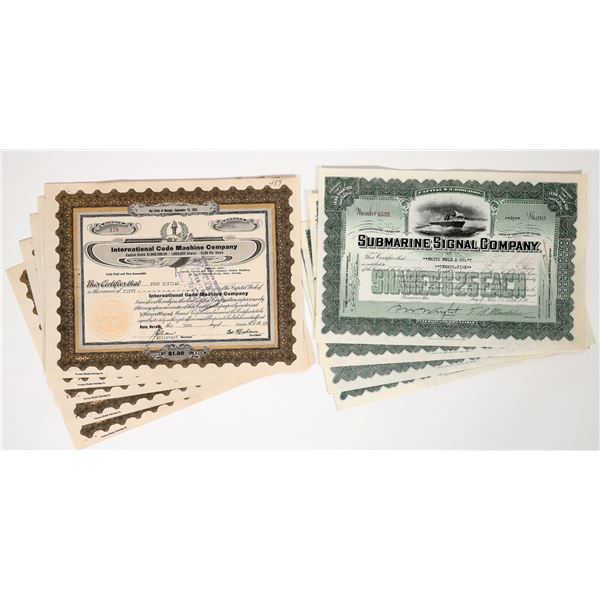 Submarine Signal & Intl. Code Machine Stocks, 10 Total [193972]