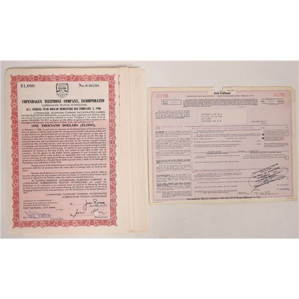 Danish Telephone Bond Certificates (12) [192710]