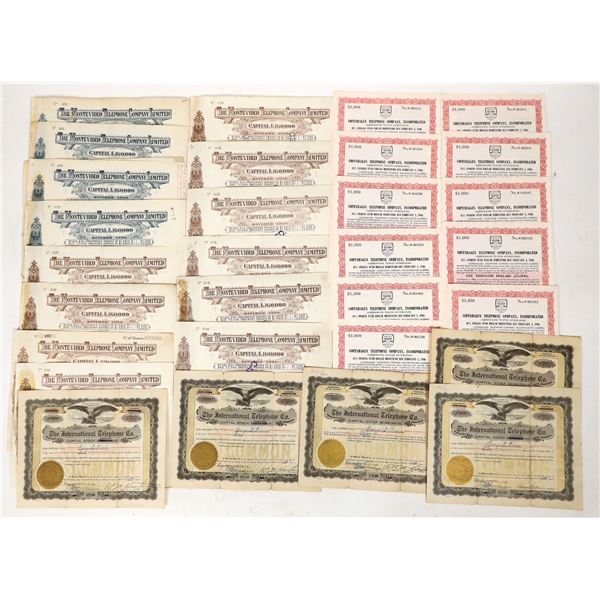 International Telephone Stocks, 4 Different, 30 Total [191183]