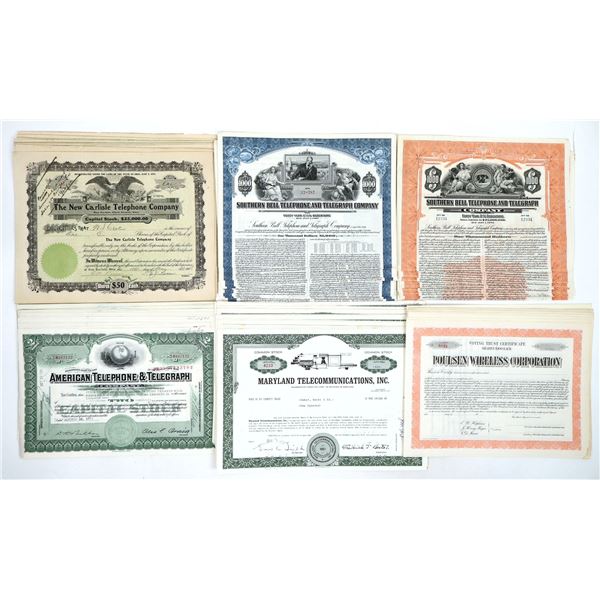 Telephone Stocks and Bonds, 7 Different, 70 Total [191151]