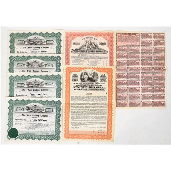 Trading Co. Stocks & Bonds, 3 Different, 6 Total [191184]
