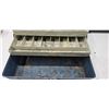 Image 1 : large fishing tackle box 3 shelves broken corner