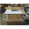 Image 1 : Router table on four drawer rolling cabinet. Table includes a Jessem router lift, and Lee Valley adj