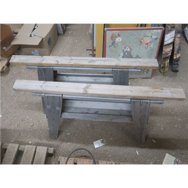 two saw horses