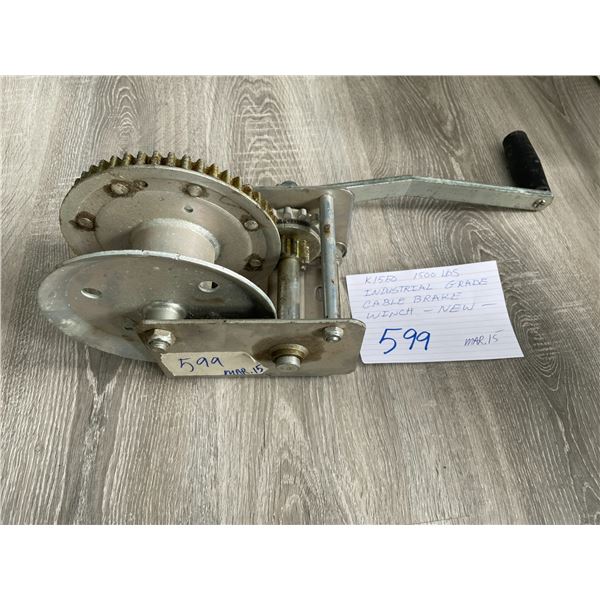 industrial grade cable brake winch - K1550 - 1500lb - new
