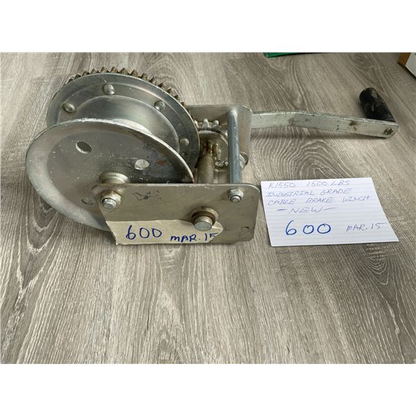 industrial grade cable brake winch - K1550 - 1500lb - new