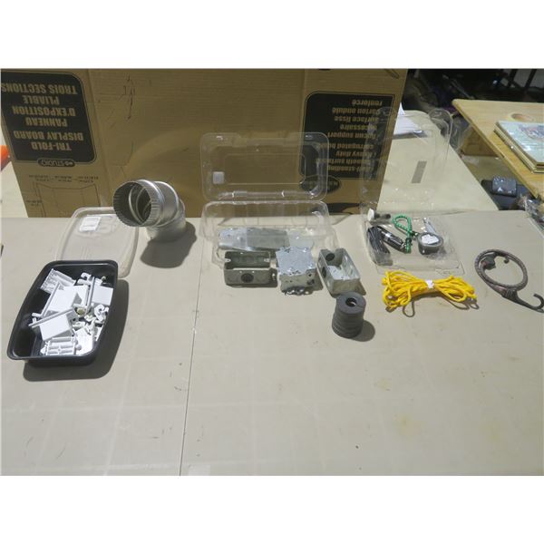 shelving brackets, electrical boxes, magnets