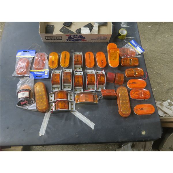 large lot of amber marker lights