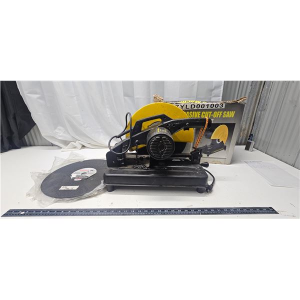 4 saw cutting wheels and Delco machinery 14" abrasive cut off saw