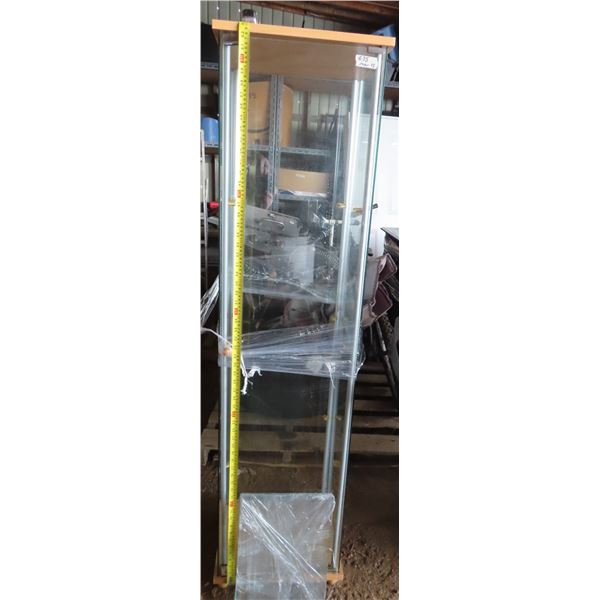 glass display case 63"h x 15.5"w x 13.5"L